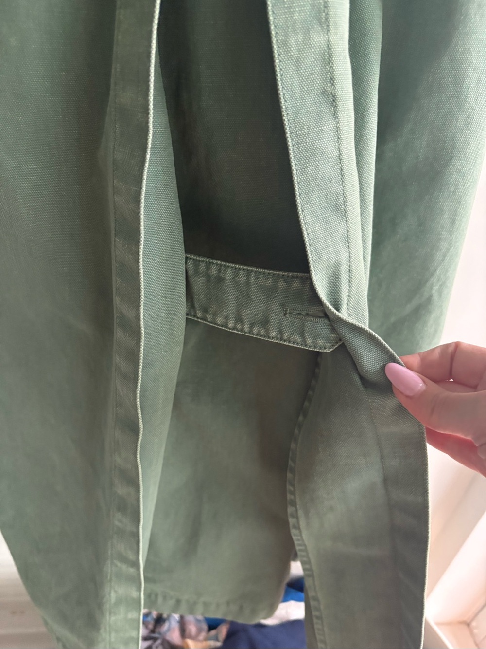 MaxMara Corfu Sage Green Double-Breasted Trench Coat with Belt - Picture 12 of 12